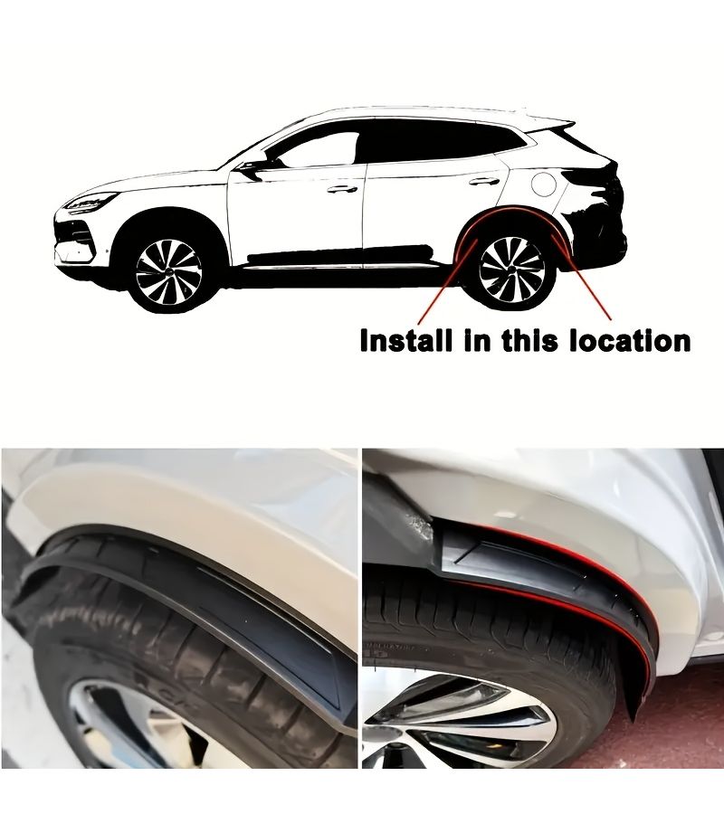 2Pcs Mudguards For BYD Song Plus 2023 2025 Rear Wheel Fender PP Anti Scratch - Image 4