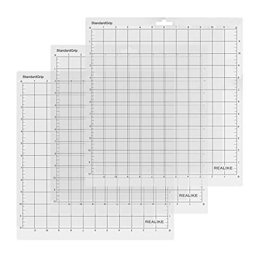 REALIKE 12x12 Cutting Mat Compatible with Cricut Maker 3/Maker 4/Maker/Explore 3/4/Air 2/Air/One(Standardgrip 3 Mats), Gridded Adhesive Non-Slip Cut Mat Replacement Accessories Set for Craft Vinyl - Image 1