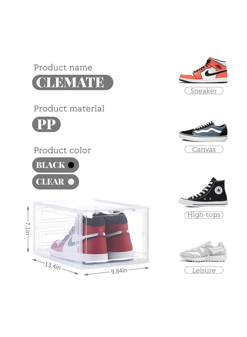 Cool Baby Shoe Storage Box Set of 8 Stackable Clear Plastic Shoe Box with Front Lid Easy to Assemble - Image 2