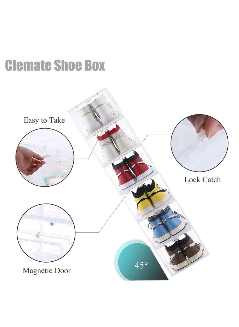 Cool Baby Shoe Storage Box Set of 8 Stackable Clear Plastic Shoe Box with Front Lid Easy to Assemble - Image 3