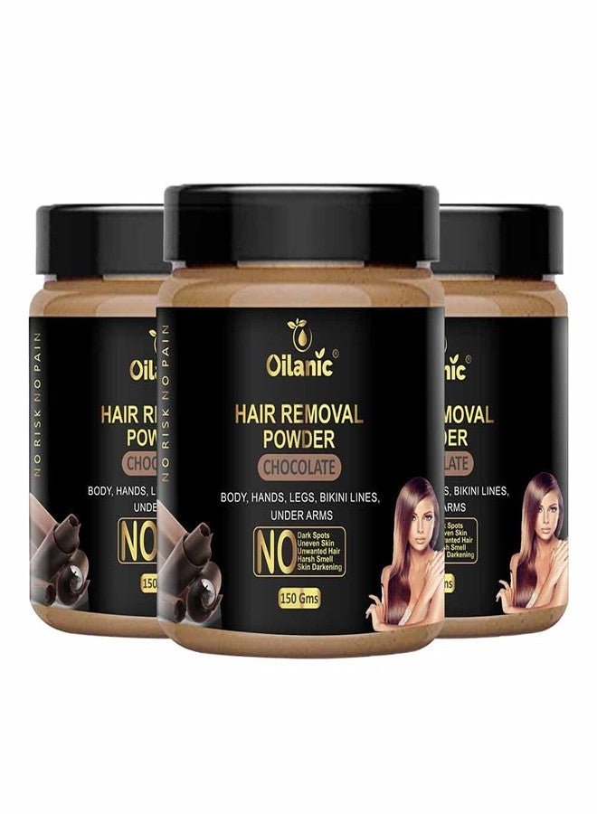 Oilanic Pure and Natural Chocolate Hair Removal Powder for Men and Women (Pack of 3, Each 150 gram)|for Smooth and Soft Skin Suitable for Body, Arms, Legs, and Bikini Area No Harsh Smell| - Image 2