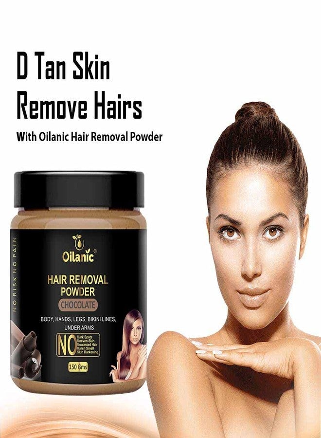 Oilanic Pure and Natural Chocolate Hair Removal Powder for Men and Women (Pack of 3, Each 150 gram)|for Smooth and Soft Skin Suitable for Body, Arms, Legs, and Bikini Area No Harsh Smell| - Image 4
