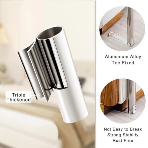 Mosqutent King Size Canopy Bed Frame with Stainless Steel Poles and Bedroom Decor Bracket - Image 3