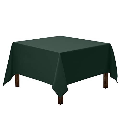 Gee Di Moda Square Tablecloth - 52 x 52 Inch Hunter Green Table Cloth for Small Square or Round Tables - Heavy Duty Washable Fabric - for Buffet Table, Holiday Party, Dinner, Wedding & Baby Shower - Image 1