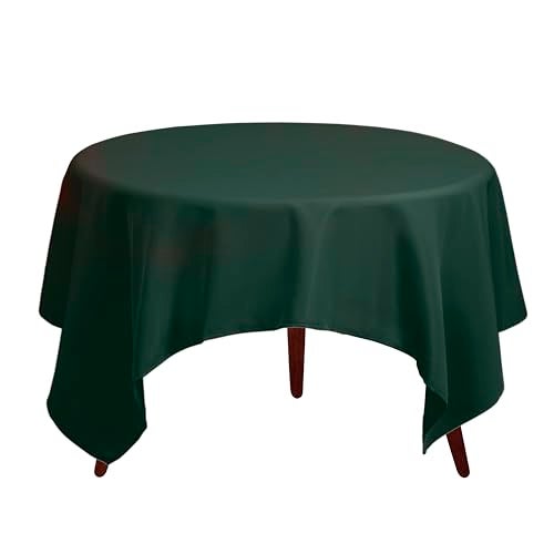Gee Di Moda Square Tablecloth - 52 x 52 Inch Hunter Green Table Cloth for Small Square or Round Tables - Heavy Duty Washable Fabric - for Buffet Table, Holiday Party, Dinner, Wedding & Baby Shower - Image 2