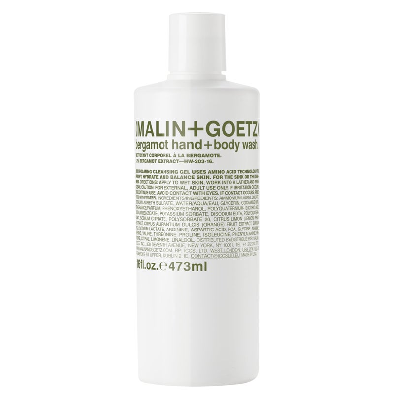 Malin  Goetz Bergamot Hand  Body Wash 16 Fl Oz  Men  Women Natural Body Wash For All Skin Types Foaming Hydrating Cleansing Gel CrueltyFree  Vegan