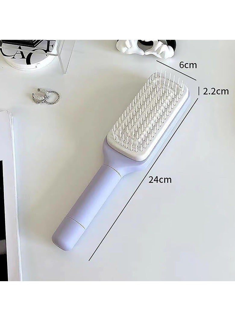 Self-Cleaning Hair Brush, Organic Without Pulling, Detangler, Rotating Design, Professional Brush for Wet, Dry Hair, Women, Men 1 Piece Random Color - Image 4