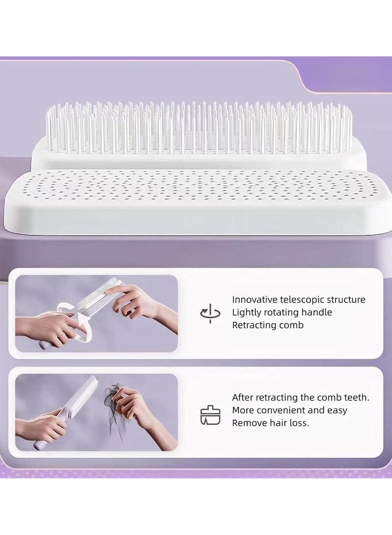 Self-Cleaning Hair Brush, Organic Without Pulling, Detangler, Rotating Design, Professional Brush for Wet, Dry Hair, Women, Men 1 Piece Random Color - Image 5