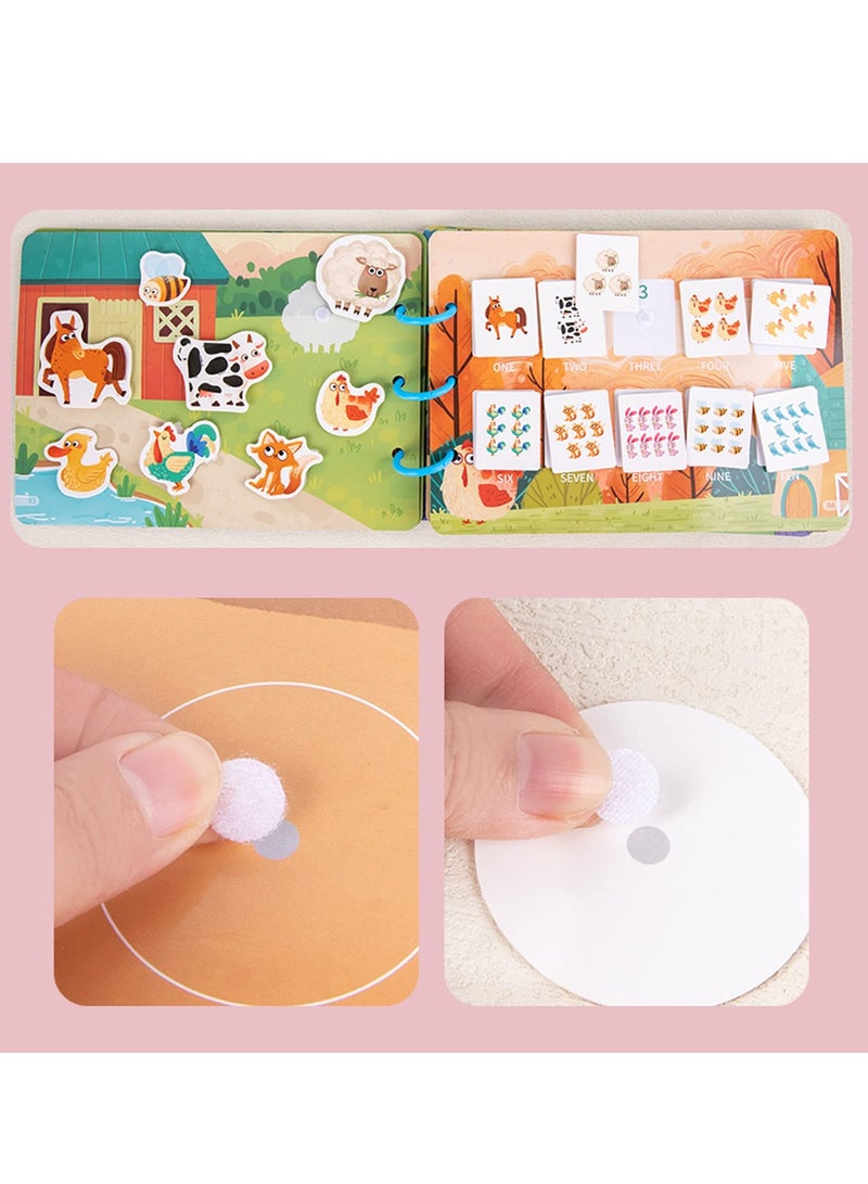 KASTWAVE Quiet Book for Young Children, 2 Pieces of Baby Early Education Scene Layout Sticker Puzzle Toy Dinosaur Animal Interactive Cognitive Book Suitable for Children to Develop Learning Skills  - Image 4