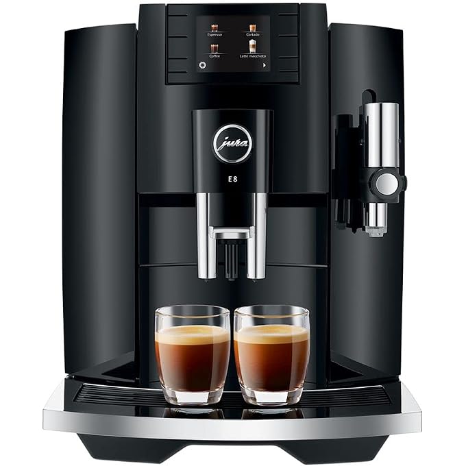 E8 (NAA) 4th Gen Automatic Coffee Machine (Piano Black) - Image 1