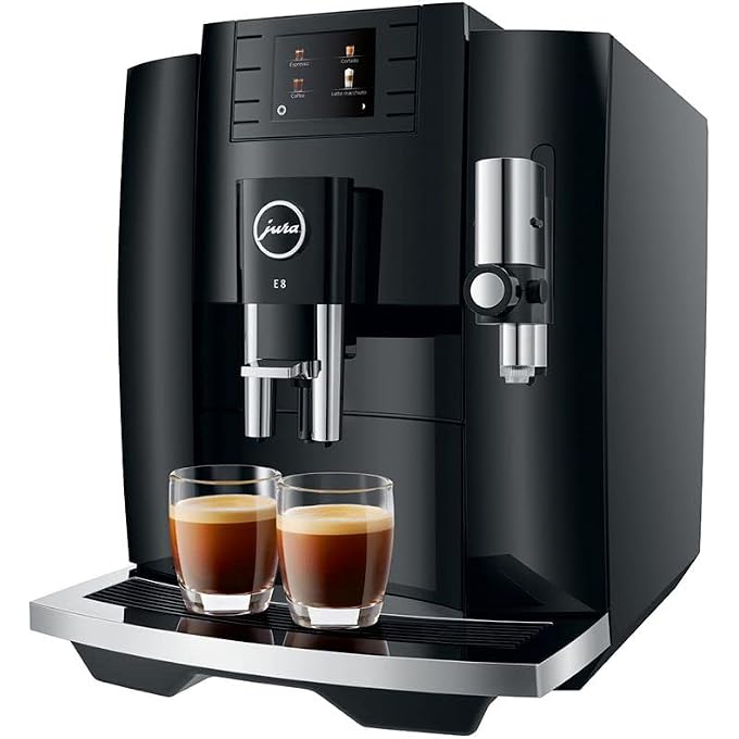 E8 (NAA) 4th Gen Automatic Coffee Machine (Piano Black) - Image 2