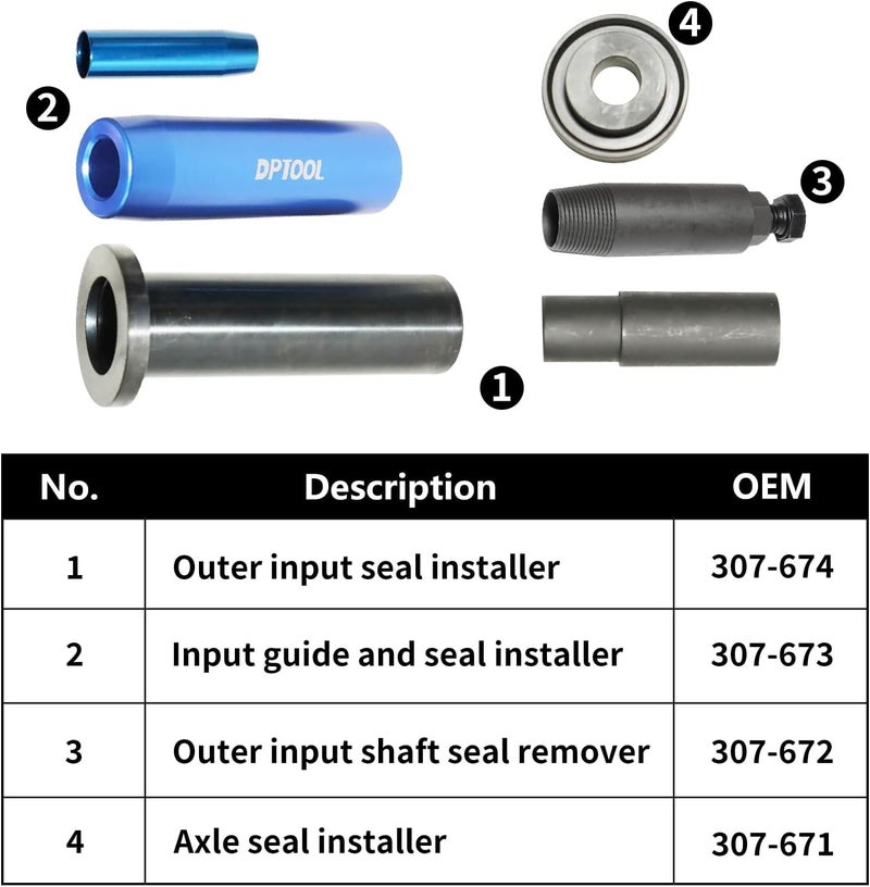 DPTOOL Dual Clutch Transmission Oil Seal Removal Installer Tool Kit with Portable Case - Image 2