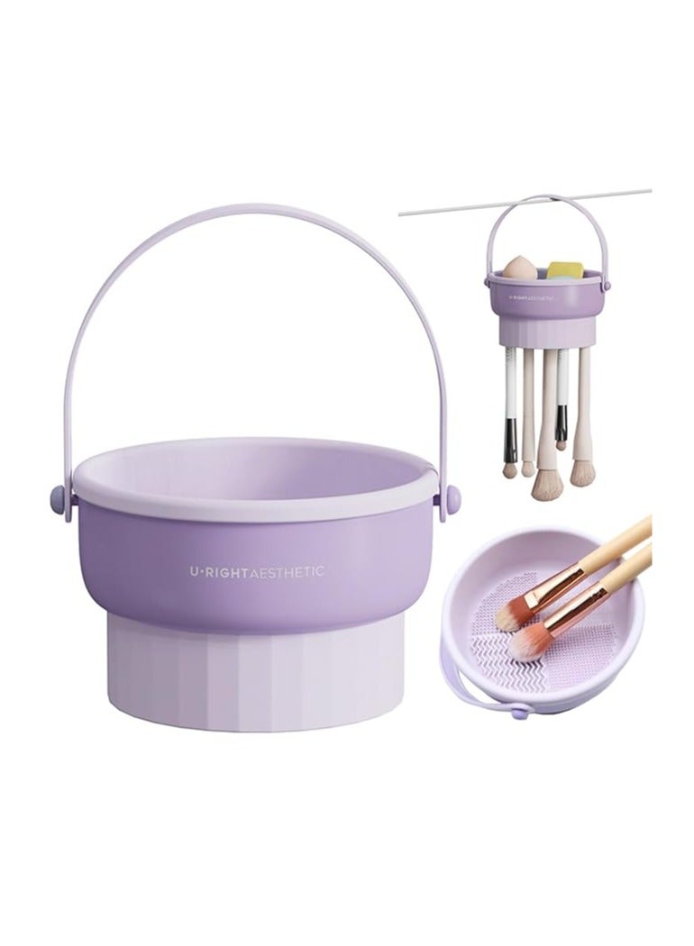 Makeup Brush Cleaning Bowl Powder Puff Beauty Egg Cleaning Artifact Drying Storage Drying Rack Mesh Basket Cleaner Tool - Image 1