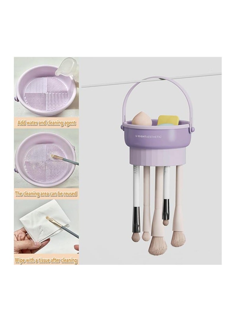 Makeup Brush Cleaning Bowl Powder Puff Beauty Egg Cleaning Artifact Drying Storage Drying Rack Mesh Basket Cleaner Tool - Image 5