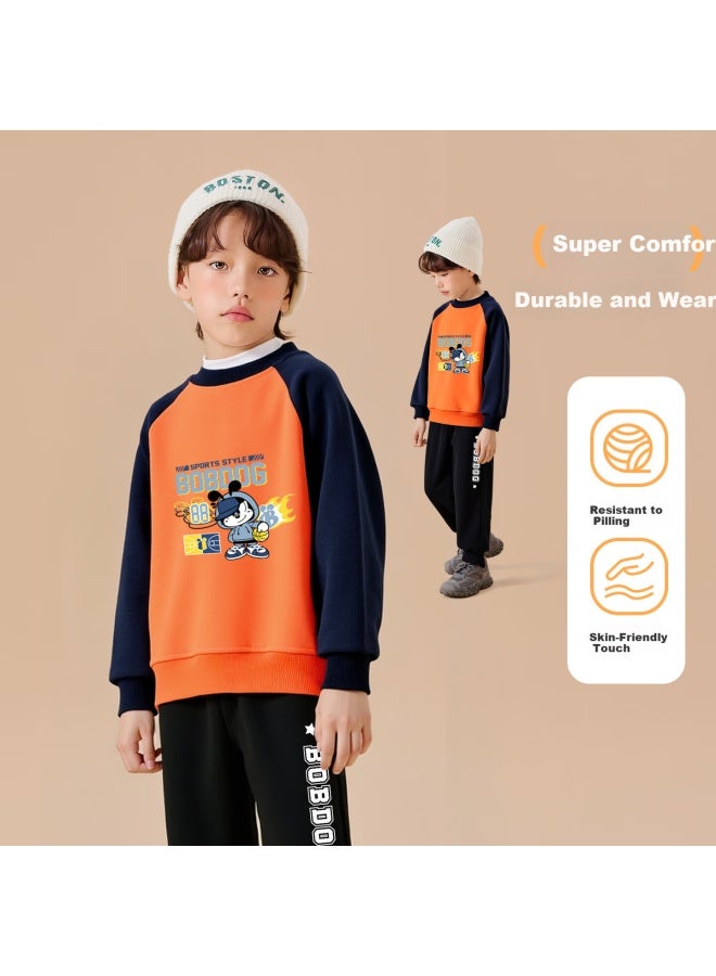 Bobdog Boys' Hoodie Set Winter Casual Pullover Top And Straight-leg Sweatpants For Older Kids - Image 3