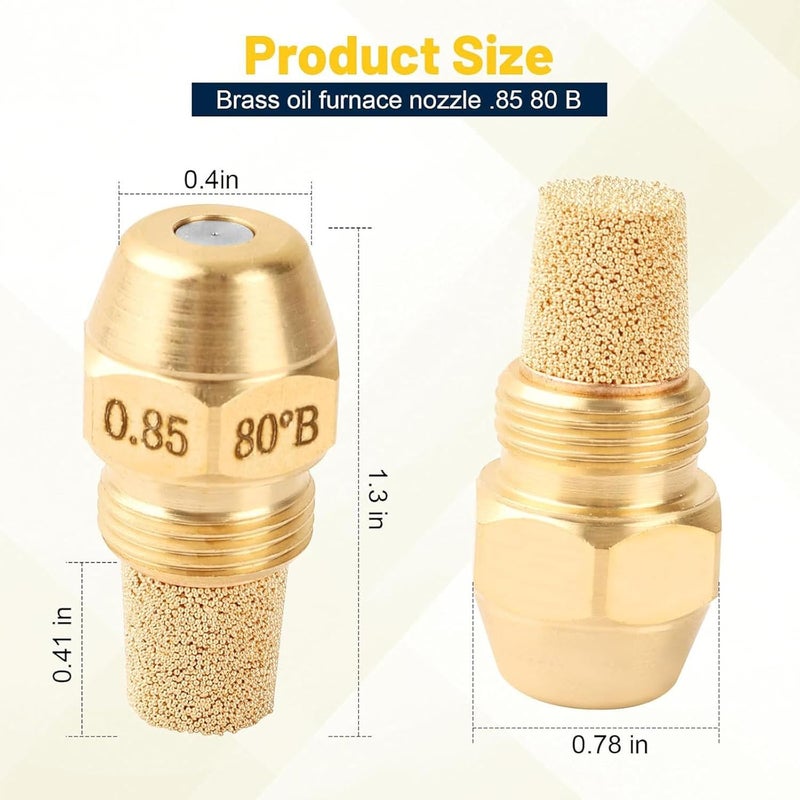 Atomizing Combustion Engine Nozzle 80 Degree Replacement for Boiler Heater Waste Oil Nozzle - Image 4