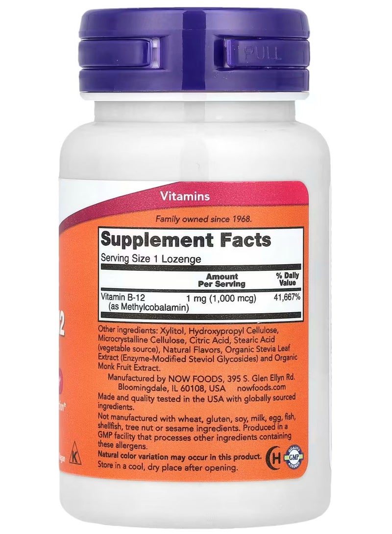 now B-12 1000Mcg Dietary Supplement - 100 Lozenges - Image 2