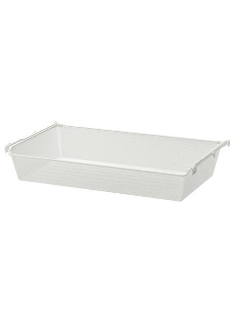 Mesh basket with pull-out rail, white, 100x58 cm