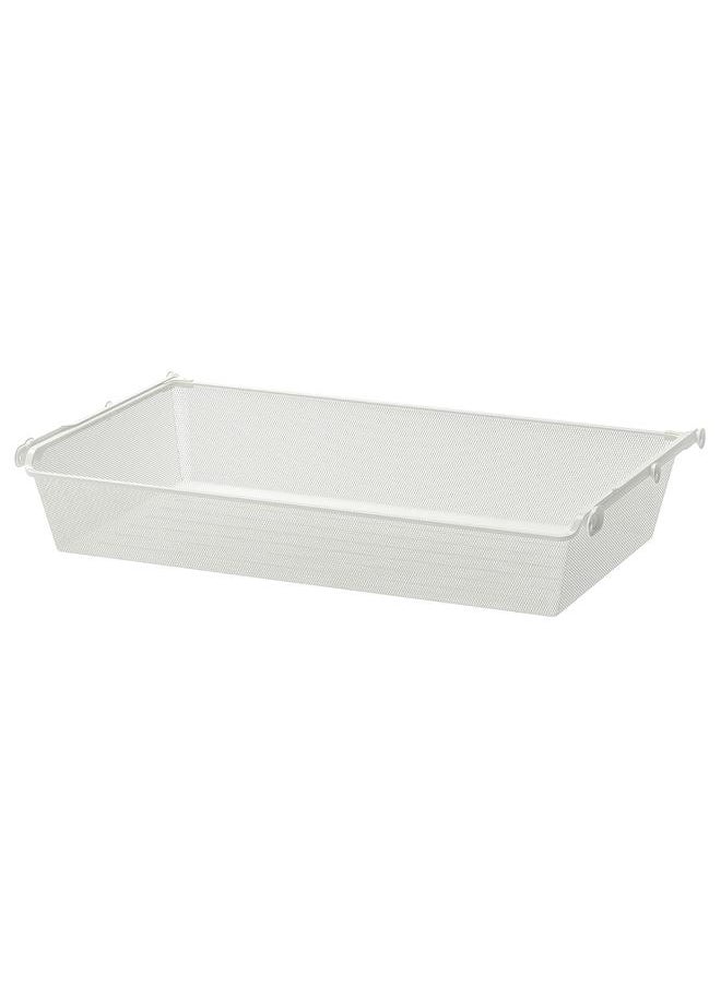 Mesh basket with pull-out rail, white, 100x58 cm