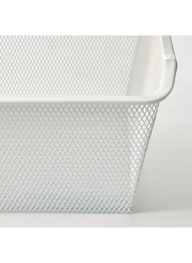 Mesh basket with pull-out rail, white, 100x58 cm