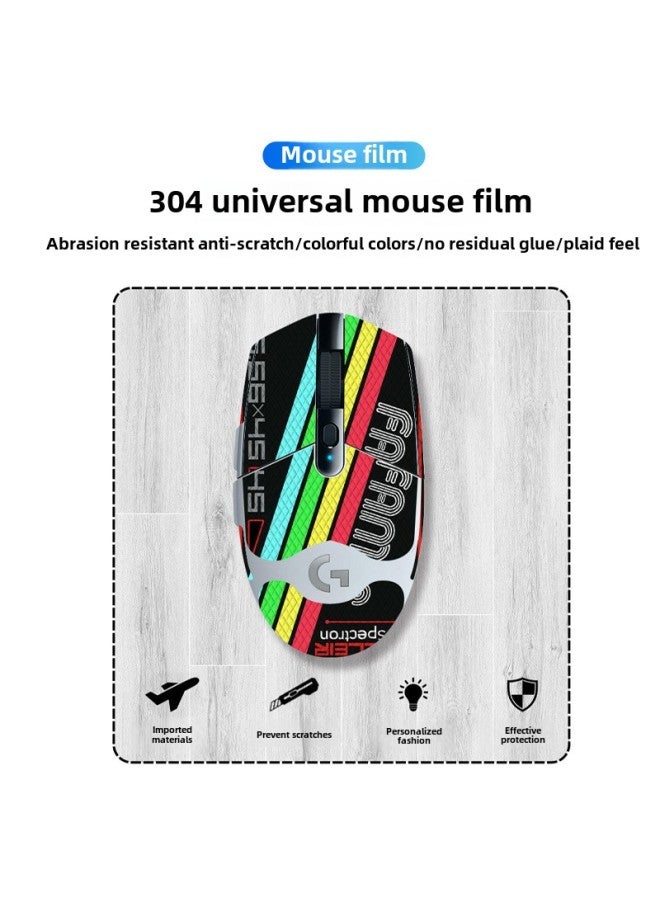Applicable Logitech G304 Sticker Mouse Anti-slip Sticker All-inclusive Film Anti-scratch Sweat Protection Back Sticker-Color:G304-SY-047 Geng Ghost/Black Diamond-Full Package - Image 4