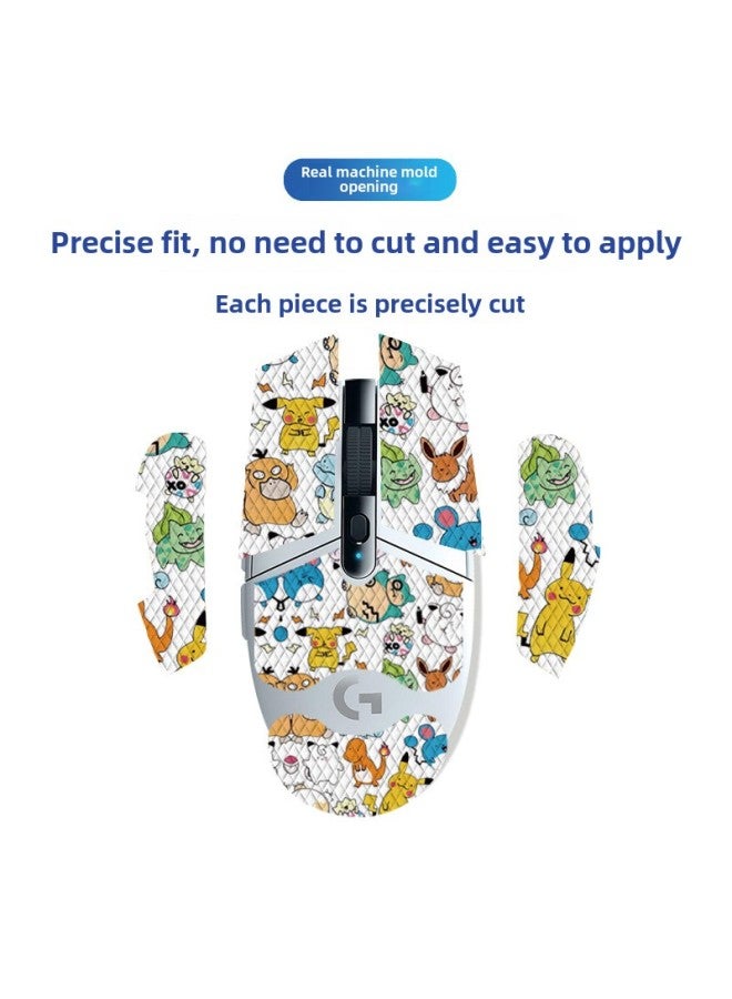Applicable Logitech G304 Sticker Mouse Anti-slip Sticker All-inclusive Film Anti-scratch Sweat Protection Back Sticker-Color:G304-SY-047 Geng Ghost/Black Diamond-Full Package - Image 5