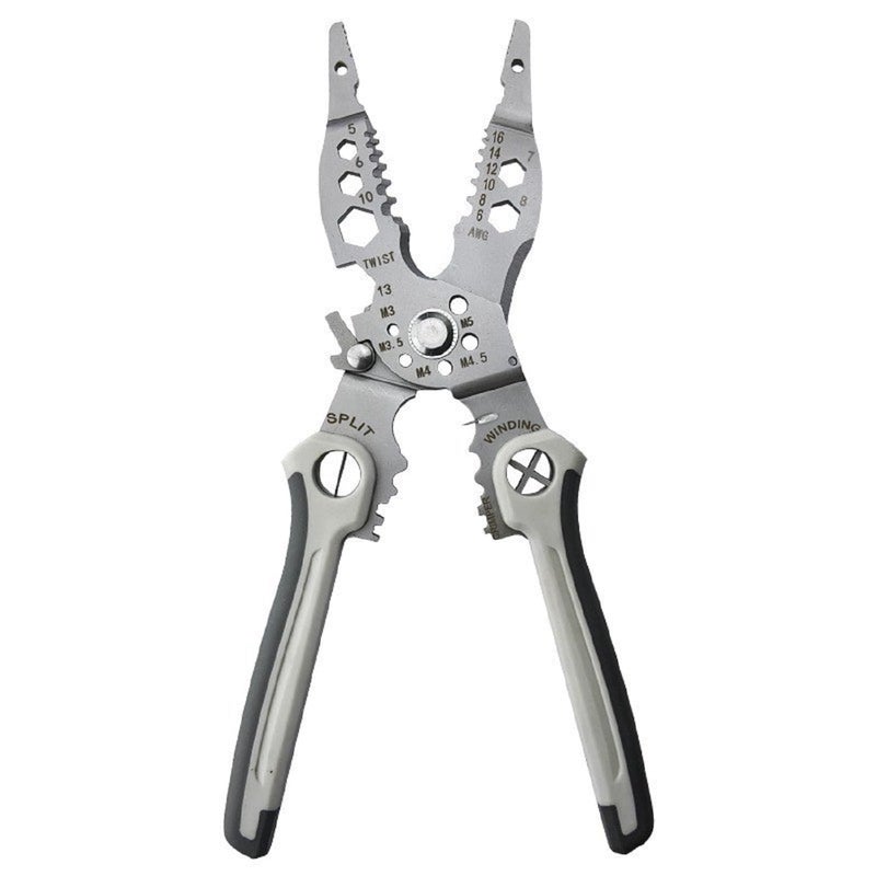 Heiter 12in1 MultiTool Pliers Set Stainless Steel Wire Cutter Stripper Crimping Tool for Electricians Serrated Jaw Rubber Handle DIY Industrial Use - Image 1