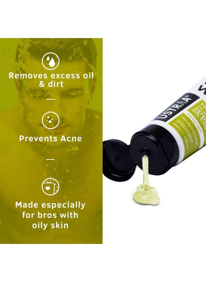 Ustraa - Ustraa Face Wash - Oily Skin - 2 x 100g (Pack of 2) - With Basil & Key Lime - For Acne-Prone Skin | No SLS | Checks Acne & Blackheads | Control Excess Oil, Removes Dirt and Helps Repair Skin - Image 1