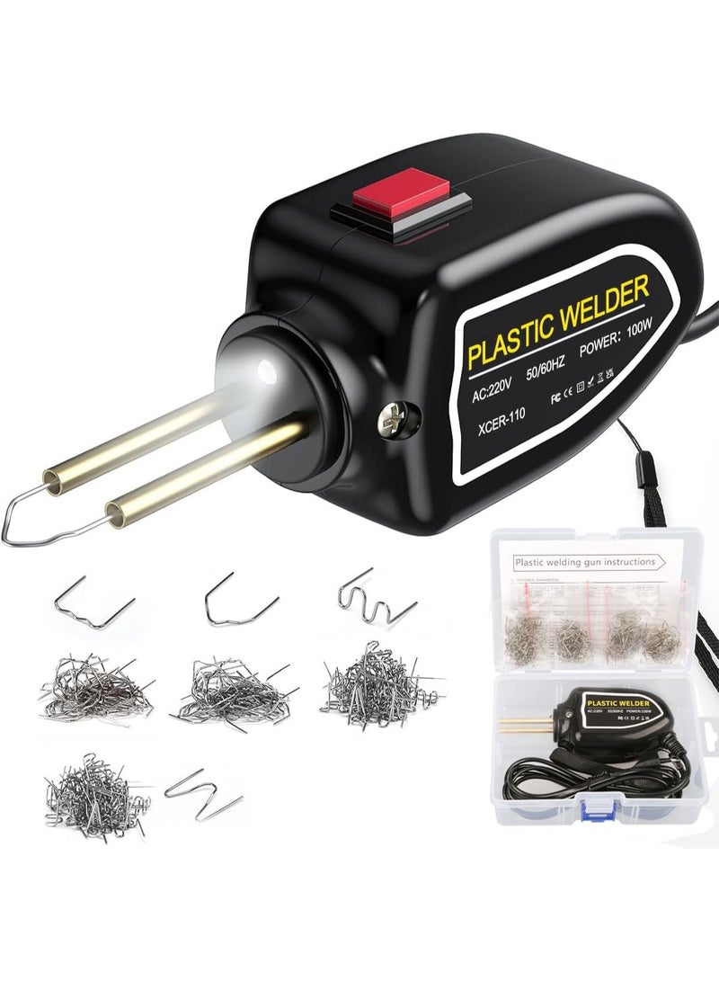 Plastic Welder 100W Hot Stapler Car Bumper Repair Kit with 4 Types 800pcs Staples, Welding Machine Fast Heating Handy Plastic Welding Repairing Garage Tool for Car Dashboard Fender Kayak Crack Repairs - Image 1