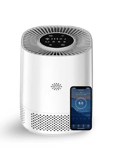 Mini Touch Wifi Smart Air Purifier Silent Display Rechargeable Portable Suitable for Cars Home and Office , Three-speed Adjustment , PM 2.5 Purifier