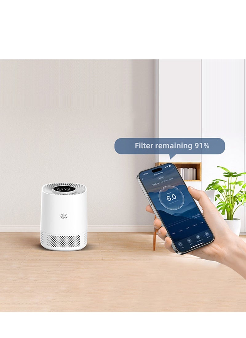 Mini Touch Wifi Smart Air Purifier Silent Display Rechargeable Portable Suitable for Cars Home and Office , Three-speed Adjustment , PM 2.5 Purifier