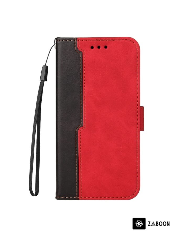 Green Tiger - For OPPO A93 5G CN Version/A74 5G/A54 5G Business Stitching-Color Horizontal Flip PU Leather Case with Holder & Card Slots & Photo Frame & Lanyard(Red) - Image 1