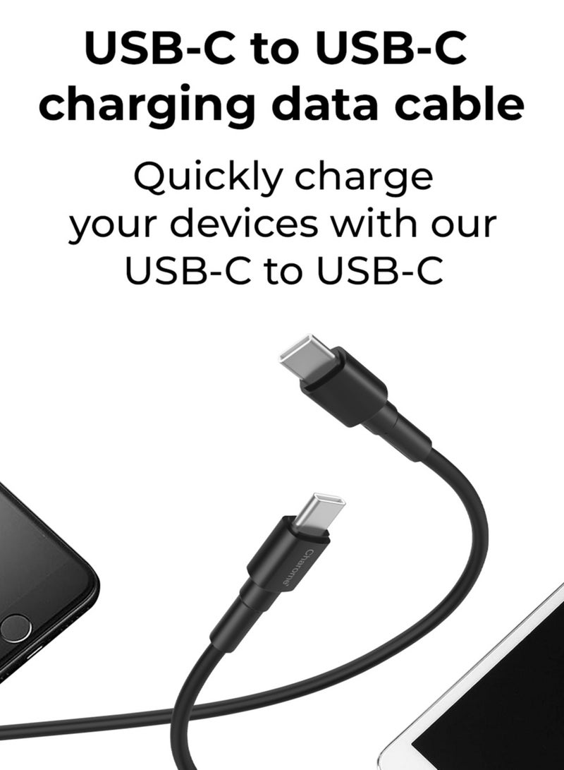 Charome كابل USB-C إلى USB-C الممتاز: شحن سريع، نقل بيانات عالي السرعة، طول 1 متر، حماية أثناء الشحن، مزامنة البيانات، وتصميم متين مقاوم للانحناء - Image 4