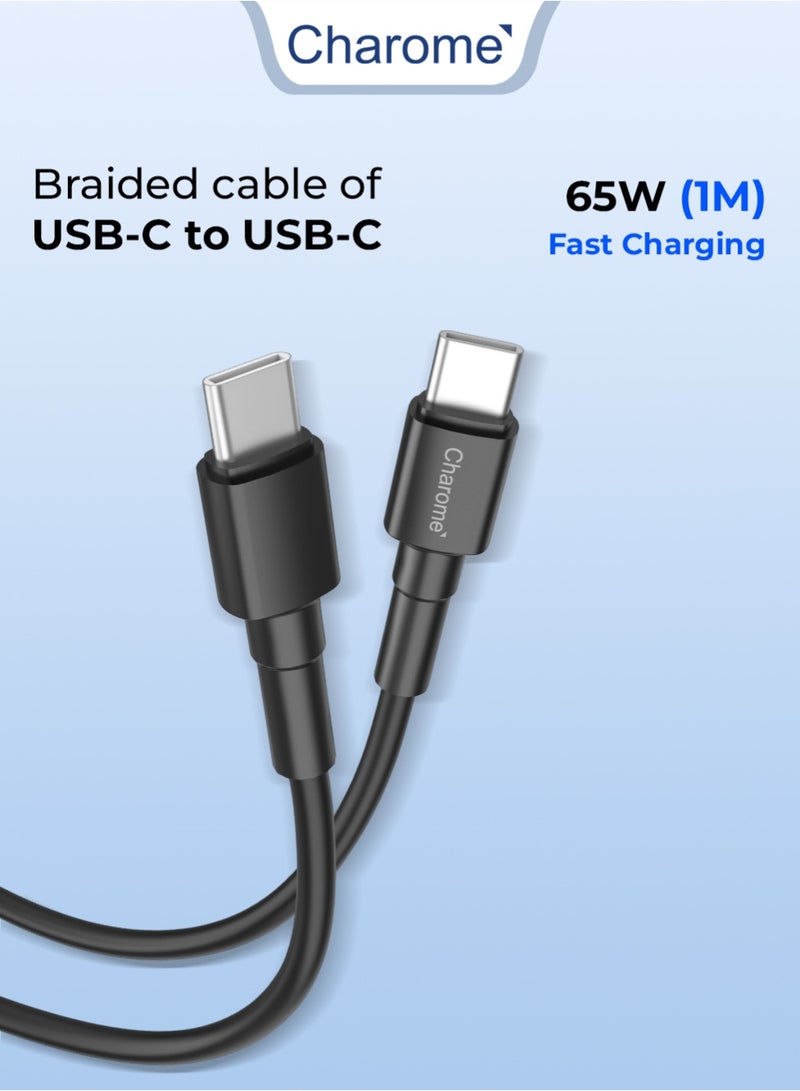 Charome Premium USB-C to USB-C Fast Charging Cable 1M, PD Power Delivery Type-C Charger Cord, High-Speed Data Transfer Sync Cable, Durable Bend-Resistant Charging Cable for Samsung, All iPhone Series, MacBook, Android - Image 1