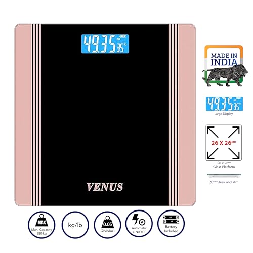 Venus (Made in India) Electronic Digital Personal Bathroom Weight Machine for Body Weight upto 180 kg Weighing Scale with 24 Months Warranty - Image 5