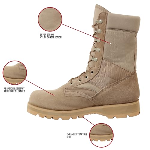 Rothco Sierra Sole Tactical Boots – 8 Inch – Sturdy and Reliable Footwear for Any Adventure – Desert Tan – Regular – 7 - Image 3