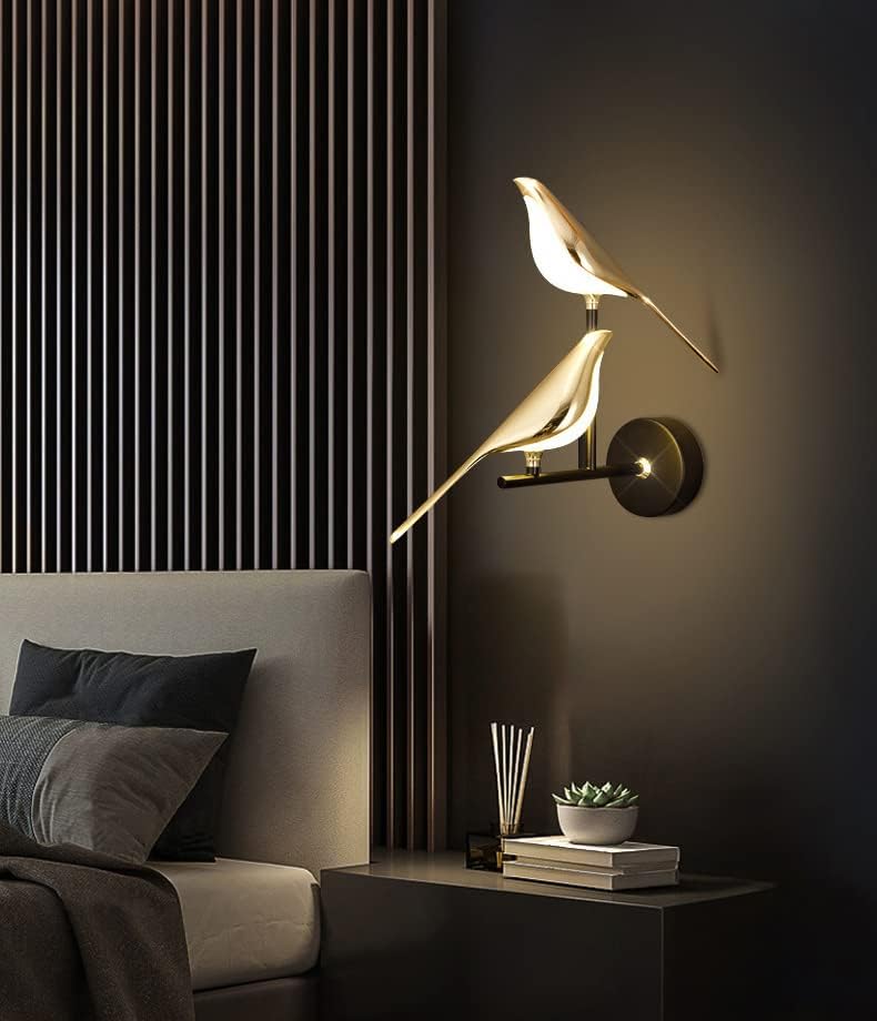 CITRA CITRA 2 Led 2 Bird Gold Black Metal Wall Light for Drawing Room - Warm White  - Image 2