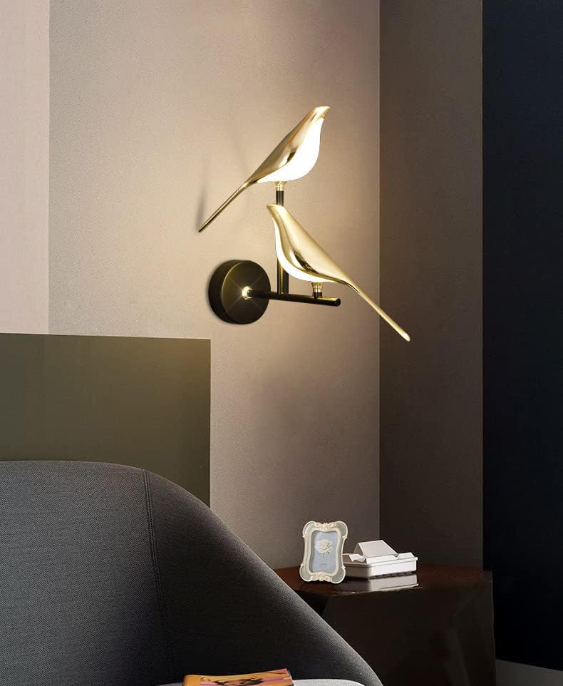 CITRA CITRA 2 Led 2 Bird Gold Black Metal Wall Light for Drawing Room - Warm White  - Image 5