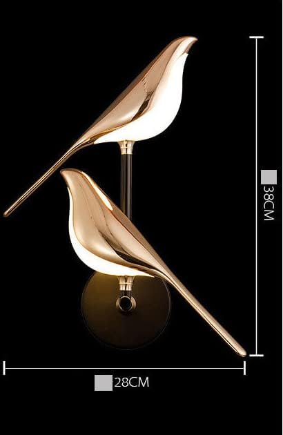 CITRA CITRA 2 Led 2 Bird Gold Black Metal Wall Light for Drawing Room - Warm White  - Image 4