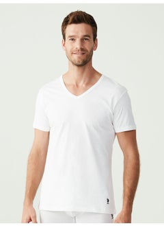 U.S. Polo Assn. Base. Polo Assn. - Men's White 2 Pack V-Neck T-Shirt 90001  - Image 3