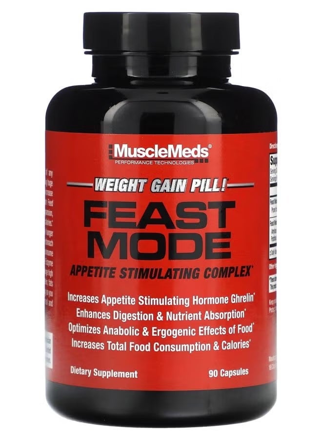 MuscleMeds, Feast Mode, Appetite Stimulating Complex, 90 Capsules - Image 1