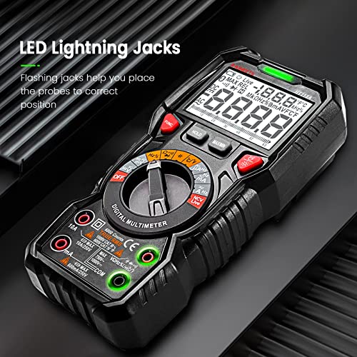 KAIWEETS HT118A Digital Multimeter TRMS 6000 Counts Ohmmeter Auto-Ranging Fast Accurately Measures Voltage Current Amp Resistance Diodes Continuity Duty-Cycle Capacitance Temperature (without battery) - Image 2