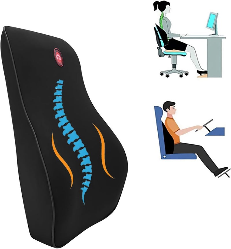 Lumbar Support Pillow for Car - Breathable Fabric Soft Memory Foam Cushion for Back Pain Relief - Image 1