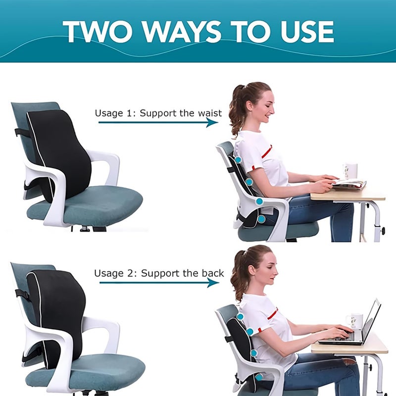 Lumbar Support Pillow for Car - Breathable Fabric Soft Memory Foam Cushion for Back Pain Relief - Image 5