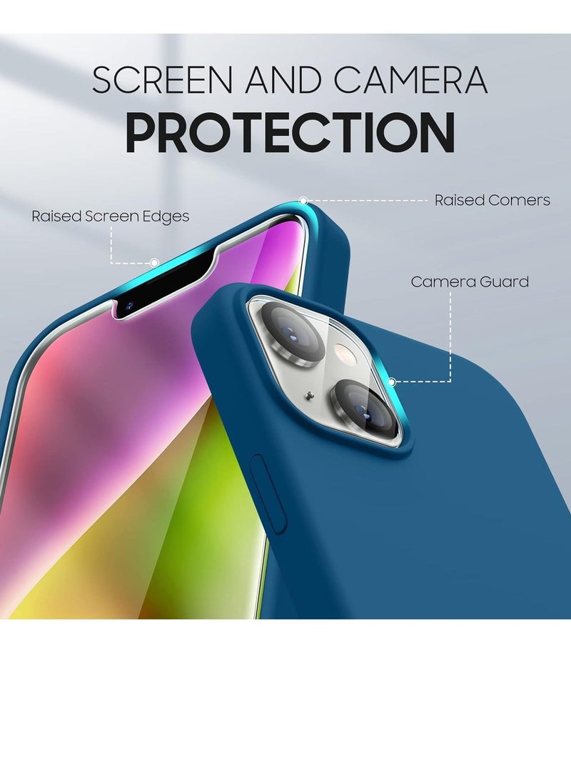 Raxoom iPhone 14 Plus Case, [5 in 1 with 2 Pack Screen Protector + 2 Pack Camera Lens Protector, Liquid Silicone [Full Body] Protection Shockproof [Drop Protection] 6.7 Inch (CosmosBlue) - Image 2
