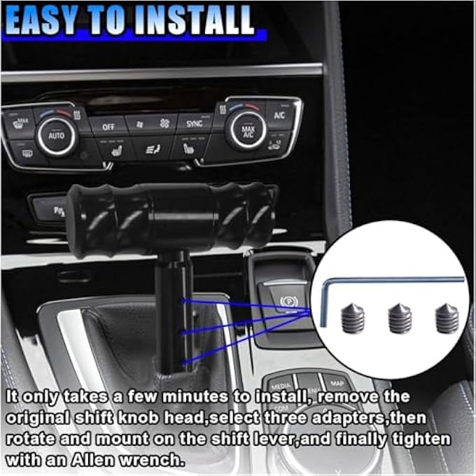Unity Car Gear Shift Head Car Modification Aircraft Joystick Shift Knob Aluminum Alloy Gear Shifter THandle Shifter Lever Cool Shift Head Universal Accessories Fit for Most Manual CarsBlack - Image 4