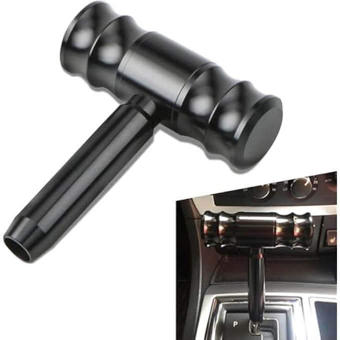 Unity Car Gear Shift Head Car Modification Aircraft Joystick Shift Knob Aluminum Alloy Gear Shifter THandle Shifter Lever Cool Shift Head Universal Accessories Fit for Most Manual CarsBlack - Image 1