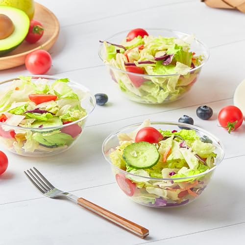 Qeirudu 12 oz Small Clear Plastic Bowls, 50 Pack Disposable Hard Plastic Party Serving Bowls for Salads, Ice Creams, Fruit, Desserts, Parfaits, Snacks - Image 4