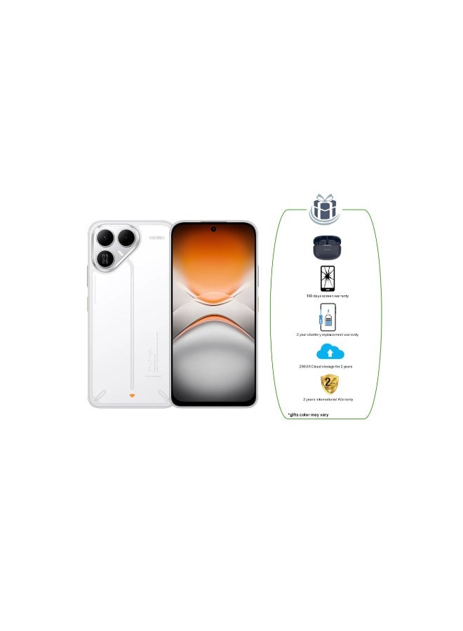 TECNO Pova 8 5G 8GB RAM 256GB Arc White + Tecno TWS + 180 days screen warranty + 2 years battery replacement warranty + 256GB Cloud storage for 2 years + 2 years International Warranty - Global Version - Image 1