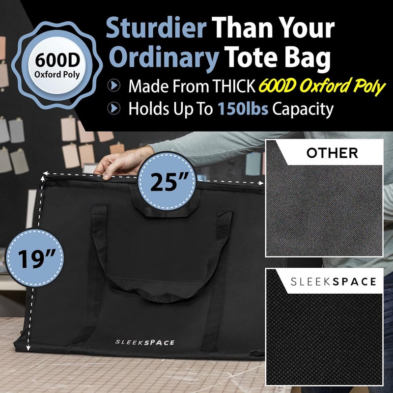 Sleek Space Sleekspace Art Portfolio Case. Soft Case Professional Portfolio with Multi Handles for Artwork Storage,Presentation Book Carrying,Artist Portfolio Bag (19x25 Inch) - Image 3
